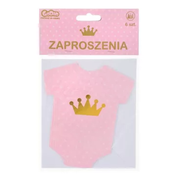 Rózsaszín Little Girl meghívó 6 db-os