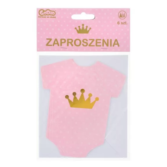 Rózsaszín Little Girl meghívó 6 db-os