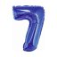 Kék Blue 7-es mini szám fólia lufi 35 cm