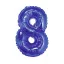 Kék Blue 8-as mini szám fólia lufi 35 cm