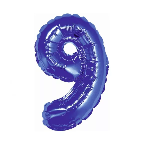Kék Blue 9-es mini szám fólia lufi 35 cm Kék Blue 9-es mini szám fólia lufi 35 cm