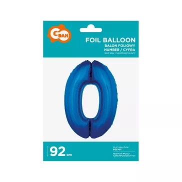 Kék 0-ás B&C Blue szám fólia lufi 92 cm