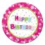 Happy Birthday Pink papírtányér 6 db-os 18 cm