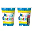 Happy Birthday Blue papír pohár 6 db-os 270 ml Happy Birthday Blue papír pohár 6 db-os 270 ml
