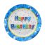 Happy Birthday Blue papírtányér 6 db-os 18 cm