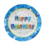 Happy Birthday Blue papírtányér 6 db-os 18 cm
