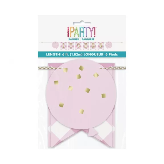1st Birthday Pink, Első születésnap papír felirat 182 cm