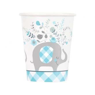 Kék Elefánt Floral papír pohár 8 db-os 266 ml