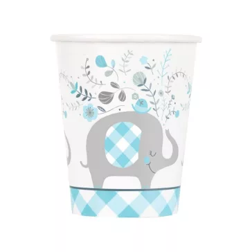 Kék Elefánt Floral papír pohár 8 db-os 266 ml