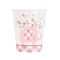 Rózsaszín Elefánt Floral papír pohár 8 db-os 266 ml