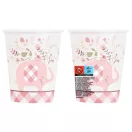 Rózsaszín Elefánt Floral papír pohár 8 db-os 266 ml