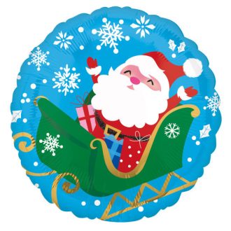 Télapó Sleigh fólia lufi 43 cm