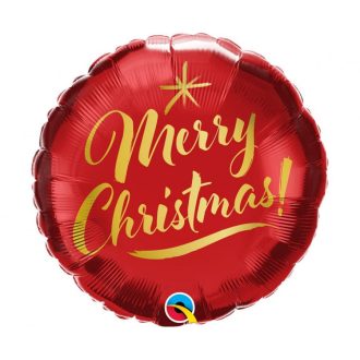 Karácsonyi Merry Christmas Red fólia lufi 46 cm