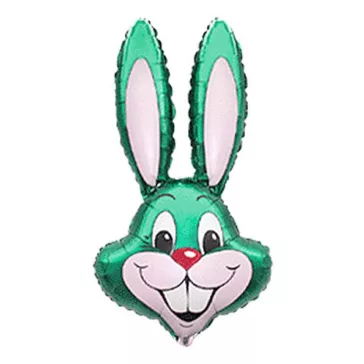Nyuszifej Green fólia lufi 36 cm (WP)