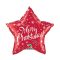 Merry Christmas Red Star, Karácsonyi fólia lufi 51 cm