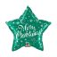 Merry Christmas Green Star, Karácsonyi fólia lufi 51 cm