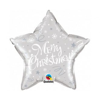 Karácsonyi Silver Star fólia lufi 51 cm