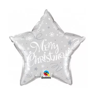 Karácsonyi Silver Star fólia lufi 51 cm