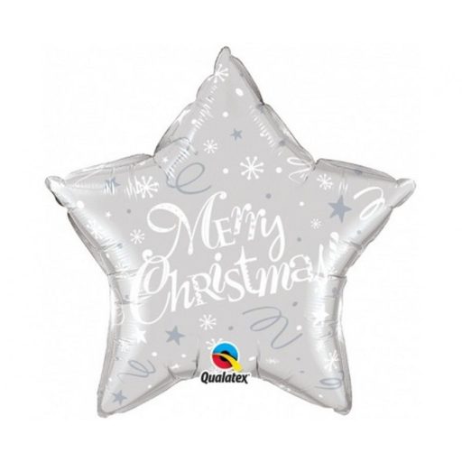 Karácsonyi Silver Star fólia lufi 51 cm