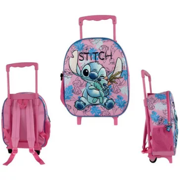   Disney Lilo és Stitch, A csillagkutya Doll gurulós ovis 3D hátizsák, táska 32 cm