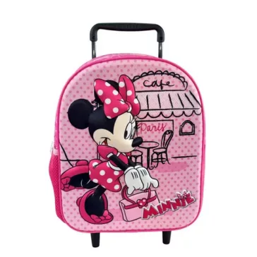   Disney Minnie Paris gurulós ovis 3D hátizsák, táska 32 cm