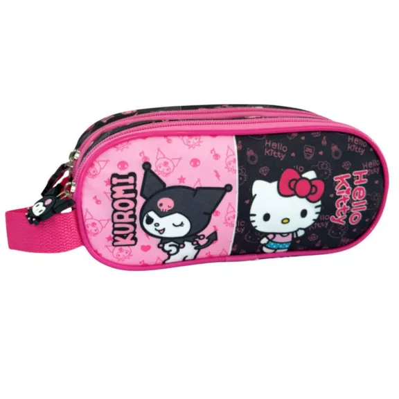 Hello Kitty & Kuromi 2 rekeszes tolltartó 23 cm Hello Kitty & Kuromi 2 rekeszes tolltartó 23 cm