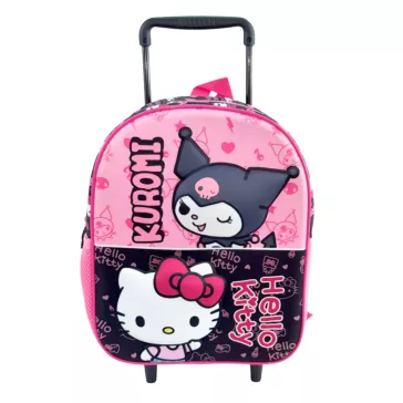   Hello Kitty & Kuromi gurulós ovis 3D hátizsák, táska 32 cm