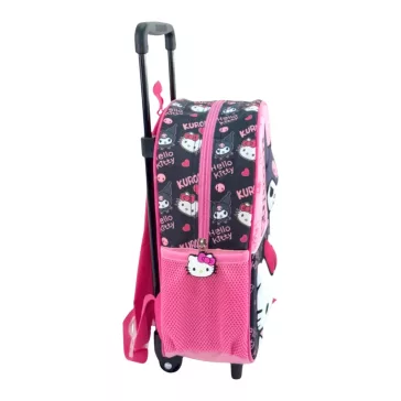   Hello Kitty & Kuromi gurulós ovis 3D hátizsák, táska 32 cm