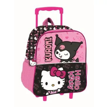   Hello Kitty & Kuromi gurulós ovis 3D hátizsák, táska 32 cm