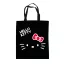 Hello Kitty Black vászontáska, bevásárlótáska 44 cm