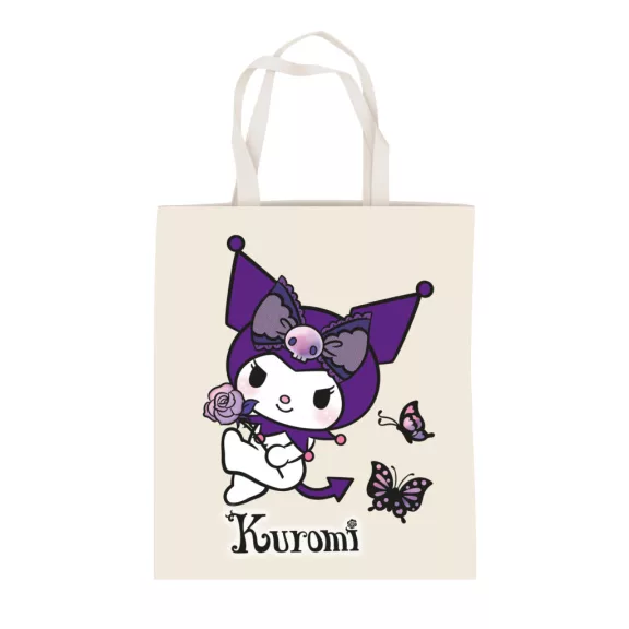 Hello Kitty Kuromi Butterfly vászontáska, bevásárlótáska 44 cm Hello Kitty Kuromi Butterfly vászontáska, bevásárlótáska 44 cm