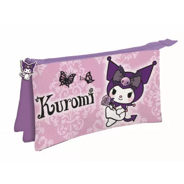 Hello Kitty Kuromi Purple 3 rekeszes tolltartó 22 cm