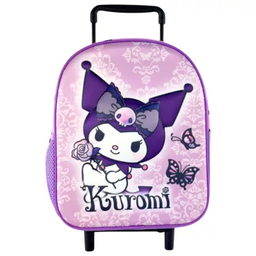   Hello Kitty Kuromi Purple gurulós ovis 3D hátizsák, táska 32 cm