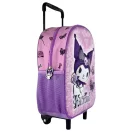 Hello Kitty Kuromi Purple gurulós ovis 3D hátizsák, táska 32 cm Hello Kitty Kuromi Purple gurulós ovis 3D hátizsák, táska 32 cm