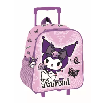   Hello Kitty Kuromi Purple gurulós ovis 3D hátizsák, táska 32 cm