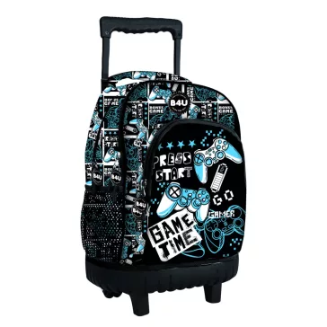   Gamer Press Start prémium gurulós iskolatáska, táska 44 cm