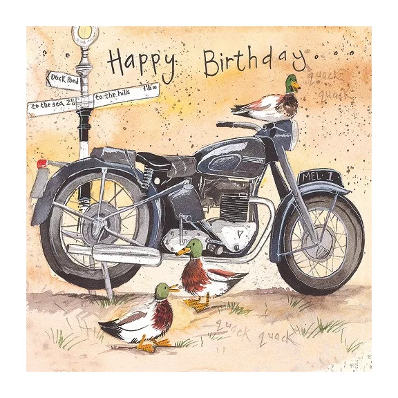 Képeslap Alex Clark borítékkal, 14x14 cm, Motor HBD Képeslap Alex Clark borítékkal, 14x14 cm, Motor HBD