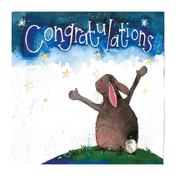 Képeslap Alex Clark borítékkal, 14x14 cm, nyuszi Congratulations Képeslap Alex Clark borítékkal, 14x14 cm, nyuszi Congratulations