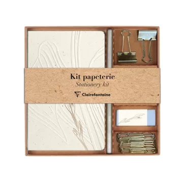  Kollekció Clairefontaine Tulip Paper jegyzetfüzet, ceruza, binder csipesz, kapocs, radír