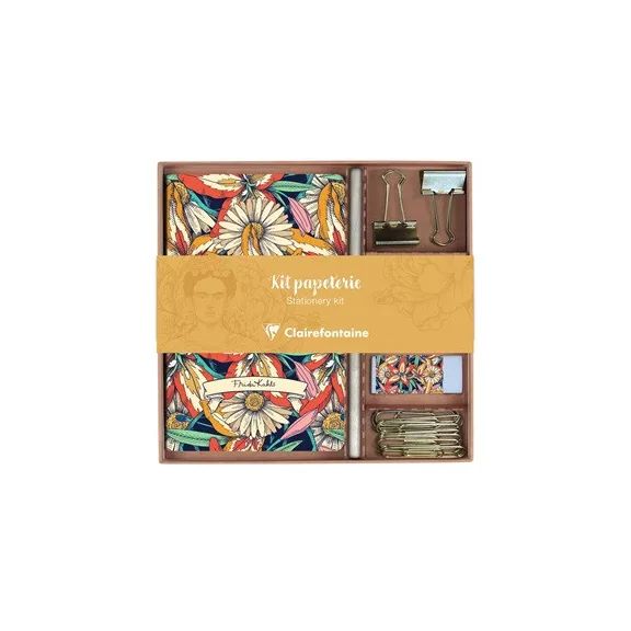 Kollekció Clairefontaine Frida Kahlo jegyzetfüzet, ceruza, binder csipesz, kapocs, radír Kollekció Clairefontaine Frida Kahlo jegyzetfüzet, ceruza, binder csipesz, kapocs, radír