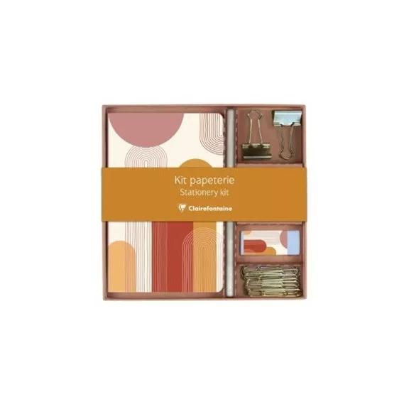 Kollekció Clairefontaine Terracotta, jegyzetfüzet, ceruza, binder csipesz, kapocs, radír Kollekció Clairefontaine Terracotta, jegyzetfüzet, ceruza, binder csipesz, kapocs, radír