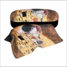Szemüvegtok Fridolin Gustav Klimt 'A csók' törlőkendővel Szemüvegtok Fridolin Gustav Klimt 'A csók' törlőkendővel