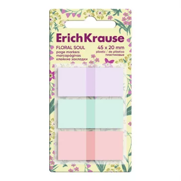   Oldaljelölő műanyag ErichKrause Floral Soul 45x20 mm 3x20 lapos vegyes színek