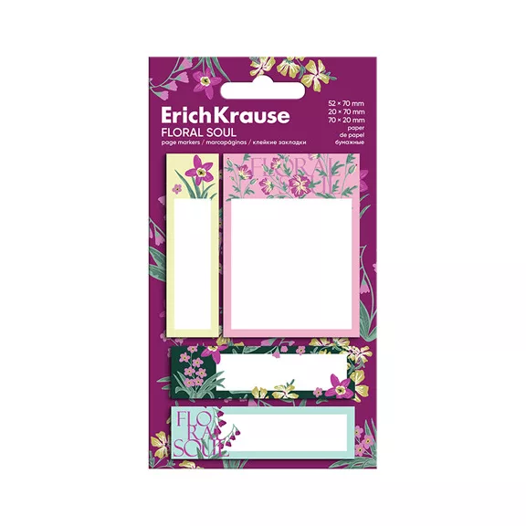 Oldaljelölő papír ErichKrause Floral Soul 80 lapos Oldaljelölő papír ErichKrause Floral Soul 80 lapos