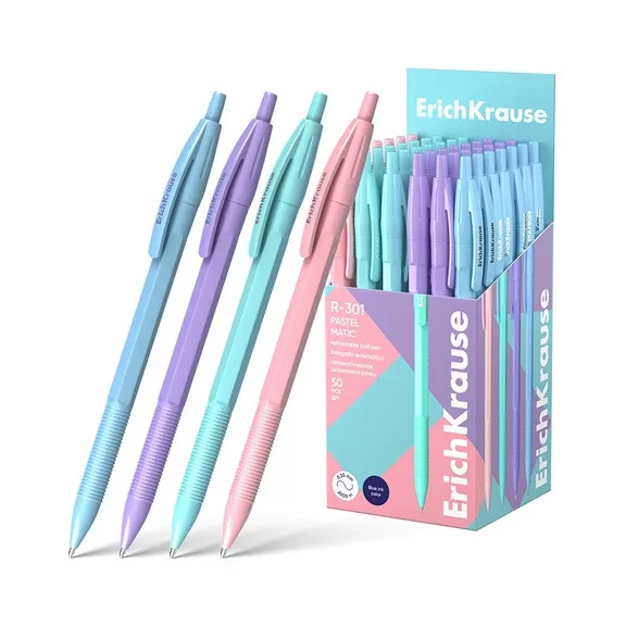 Golyóstoll ErichKrause R-301 Matic Pastel 0.7 mm kék vegyes színek Golyóstoll ErichKrause R-301 Matic Pastel 0.7 mm kék vegyes színek