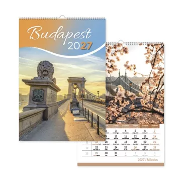 Naptár fali pd Budapest 21x30 cm 2027