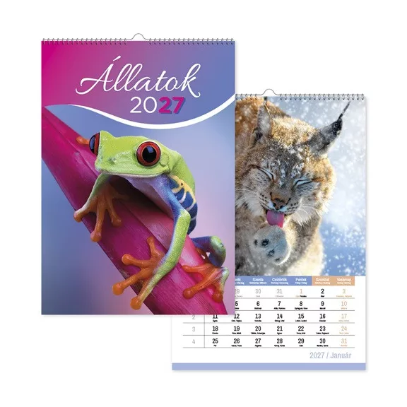 Naptár fali pd Állatok 30x42 cm 2027 Naptár fali pd Állatok 30x42 cm 2027
