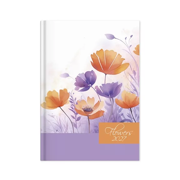 Határidőnapló Period Flowers A/5 napi Violet papír 2027 Határidőnapló Period Flowers A/5 napi Violet papír 2027