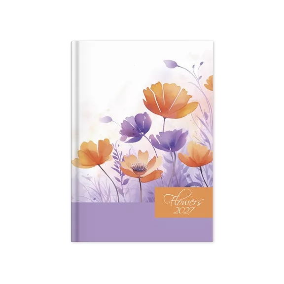 Határidőnapló Period Flowers B/6 heti Violet papír 2027 Határidőnapló Period Flowers B/6 heti Violet papír 2027