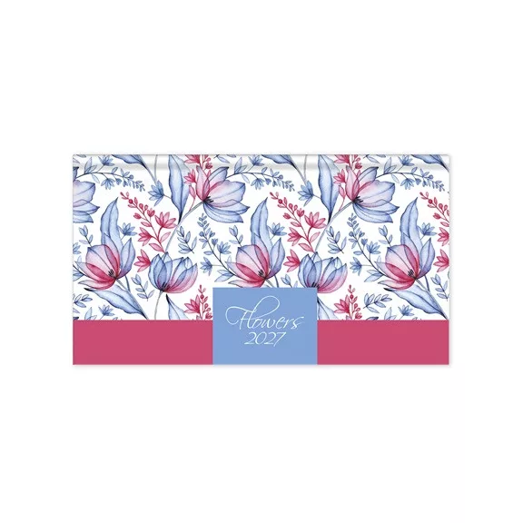 Határidőnapló Period Flowers Zsebnaptár fekvő Blue papír 2027 Határidőnapló Period Flowers Zsebnaptár fekvő Blue papír 2027
